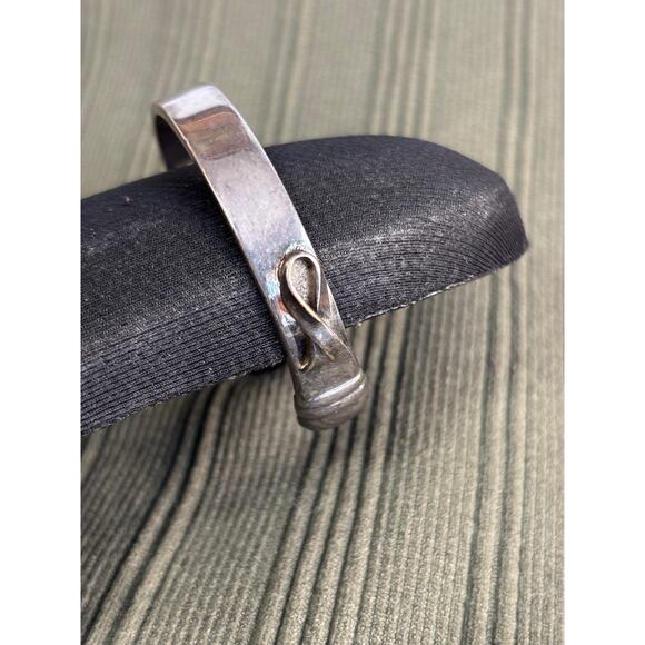 Vintage Until Theres a Cure Made in Italy Silver Awareness Cuff Bracelet - Picture 3 of 11